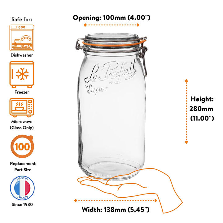 Le Parfait Super Jars with Clip‑Top Lids