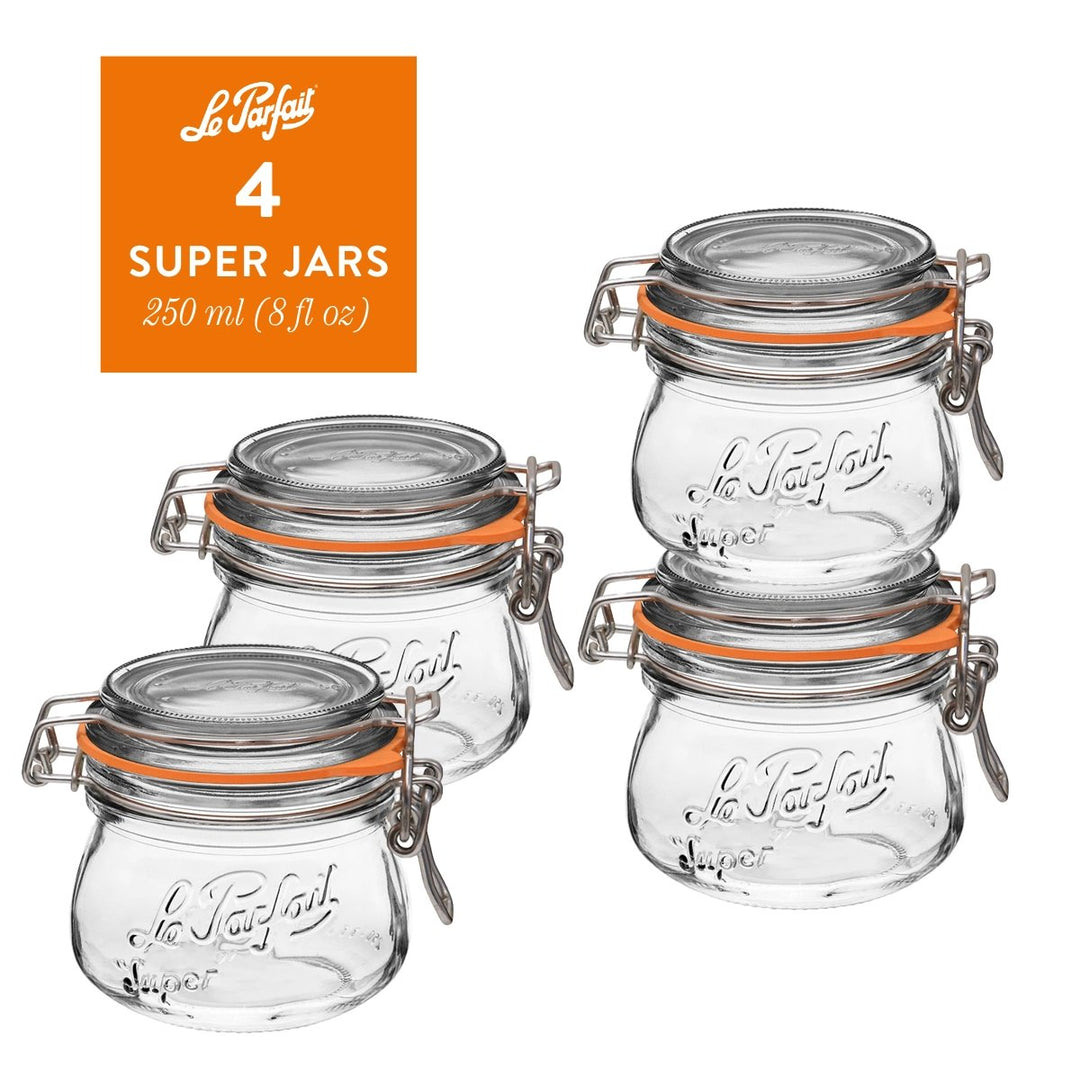 Le Parfait Super Jars with Clip‑Top Lids