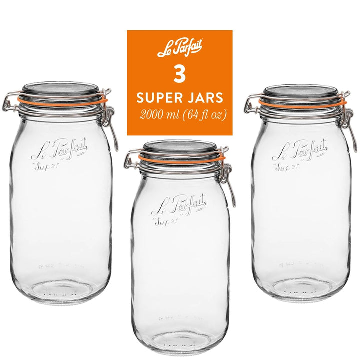 Le Parfait Super Jars with Clip‑Top Lids