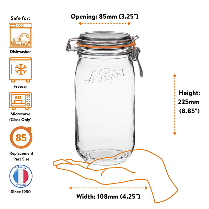 Le Parfait Super Jars with Clip‑Top Lids
