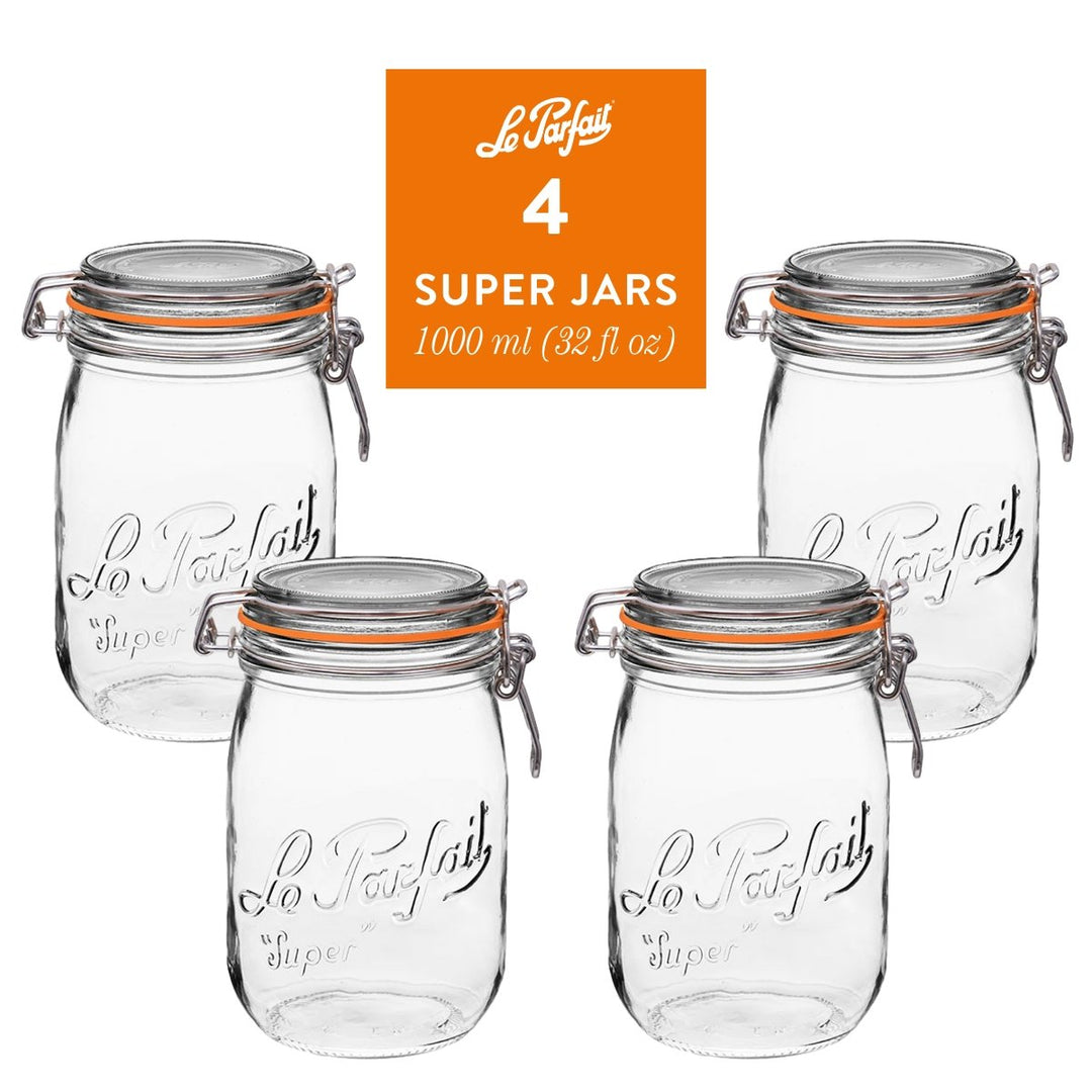 Le Parfait Super Jars with Clip‑Top Lids