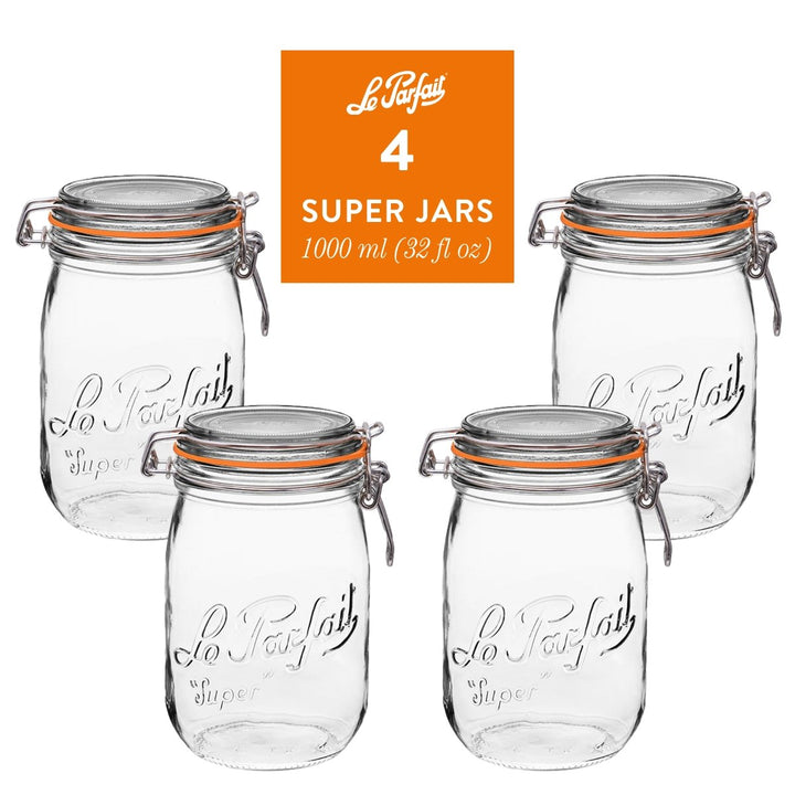 Le Parfait Super Jars with Clip‑Top Lids