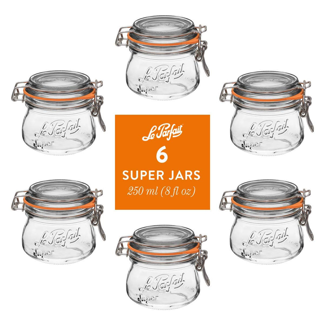 Le Parfait Super Jars with Clip‑Top Lids