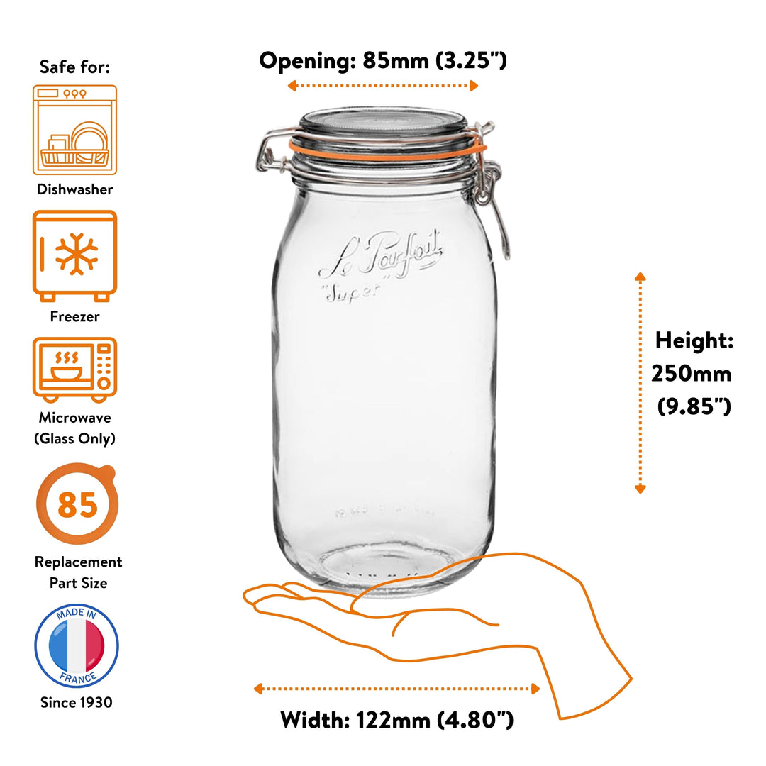 Le Parfait Super Jars with Clip‑Top Lids