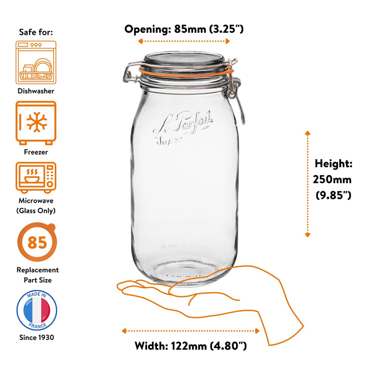 Le Parfait Super Jars with Clip‑Top Lids