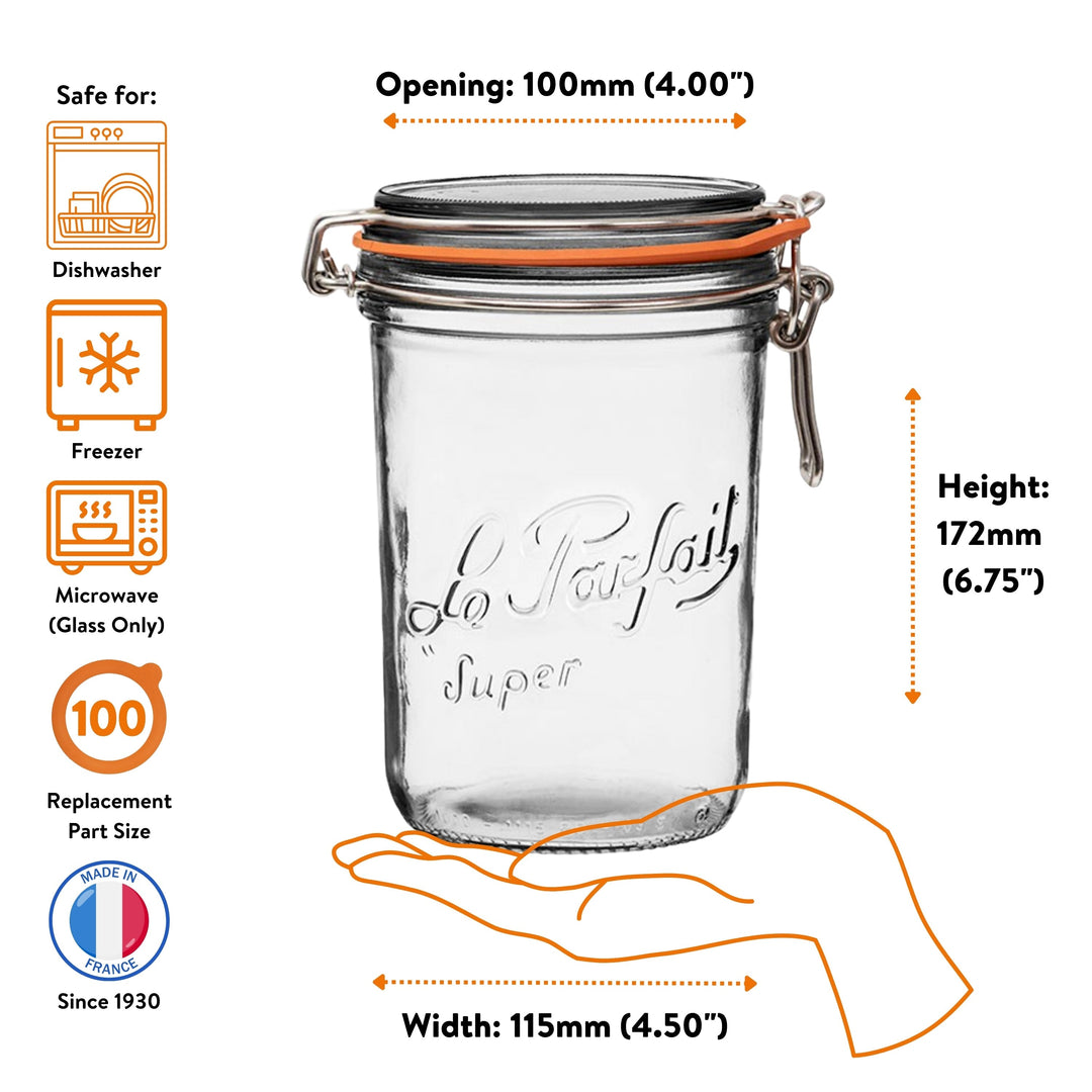 Le Parfait Straight‑Sided Super Jars