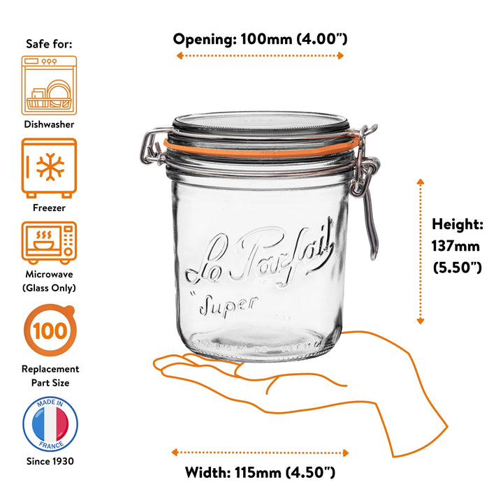 Le Parfait Straight‑Sided Super Jars