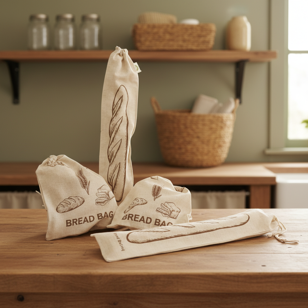 Reusable Organic Linen Bread Bags (Set of 4)