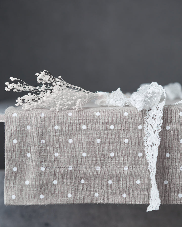European Linen Polka Dot Table Runner