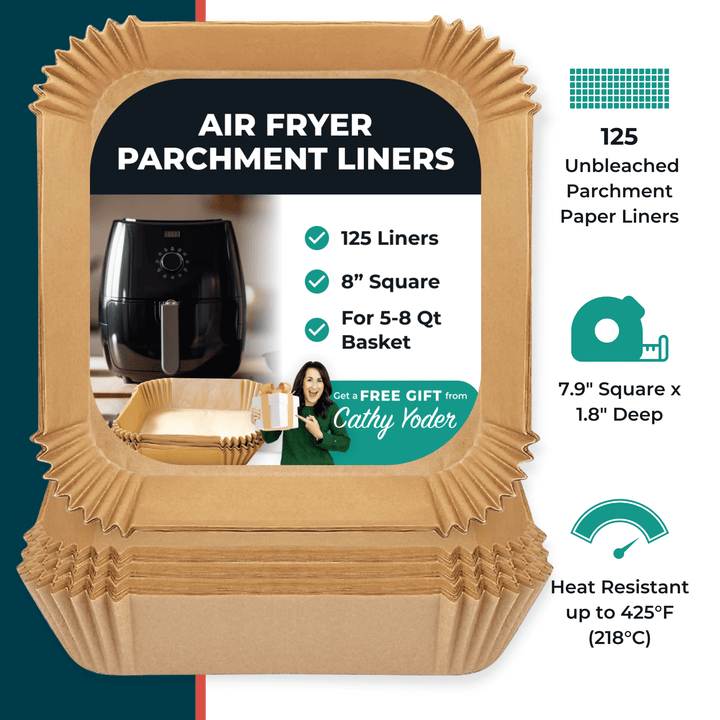 Air Fryer Parchment Liners — Square, Pack of 125