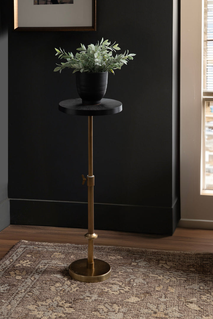 Engles Adjustable Embossed Metal Table and Plant Stand