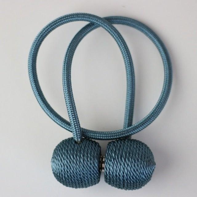 Magnetic Curtain Tieback Buckle Strap Holdbacks Magnet Clip For Curtain Rod Tie Backs Hanging Belts Rope Accessories Upgraded Curtain Buckles European Style Decorative Weave Rope Curtain Holdbacks Holder For Window Decor Curtain Clips Rope Straps Magnet