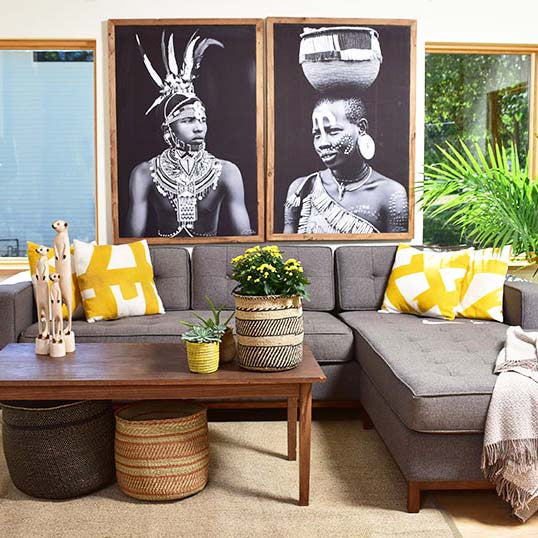 Kenyan Man with Feather Headdress - Fine Art Canvas Print by David Ballam