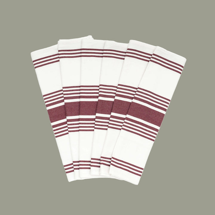 Organic Cotton Striped Kitchen Towels (Set of 6)