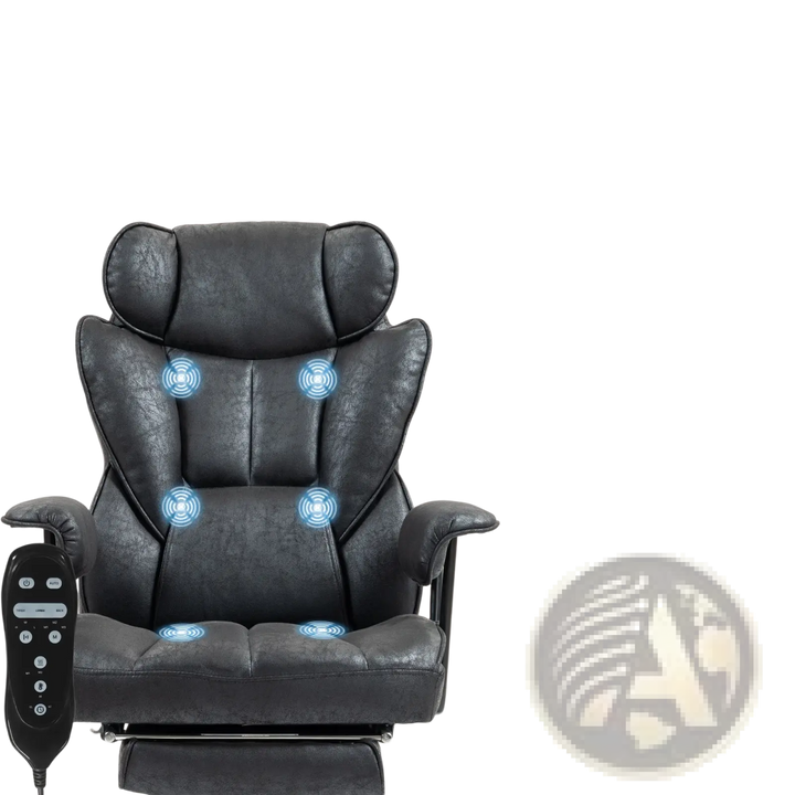 Massage Office Chair with Reclining Footrest 396lbs