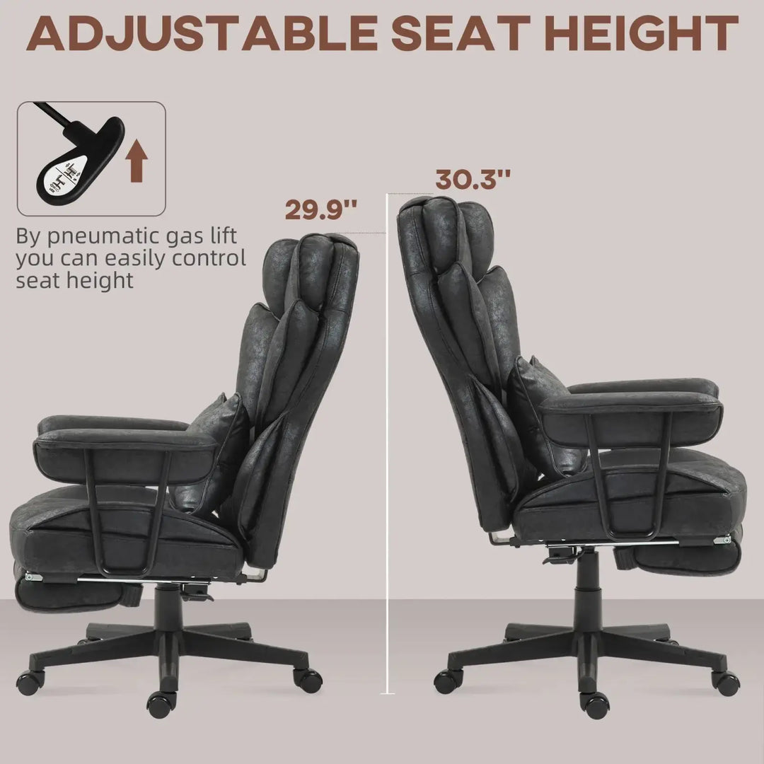 Massage Office Chair with Reclining Footrest 396lbs
