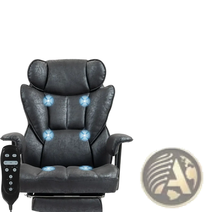Massage Office Chair with Reclining Footrest 396lbs