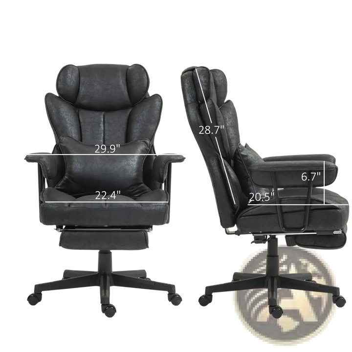 Massage Office Chair with Reclining Footrest 396lbs