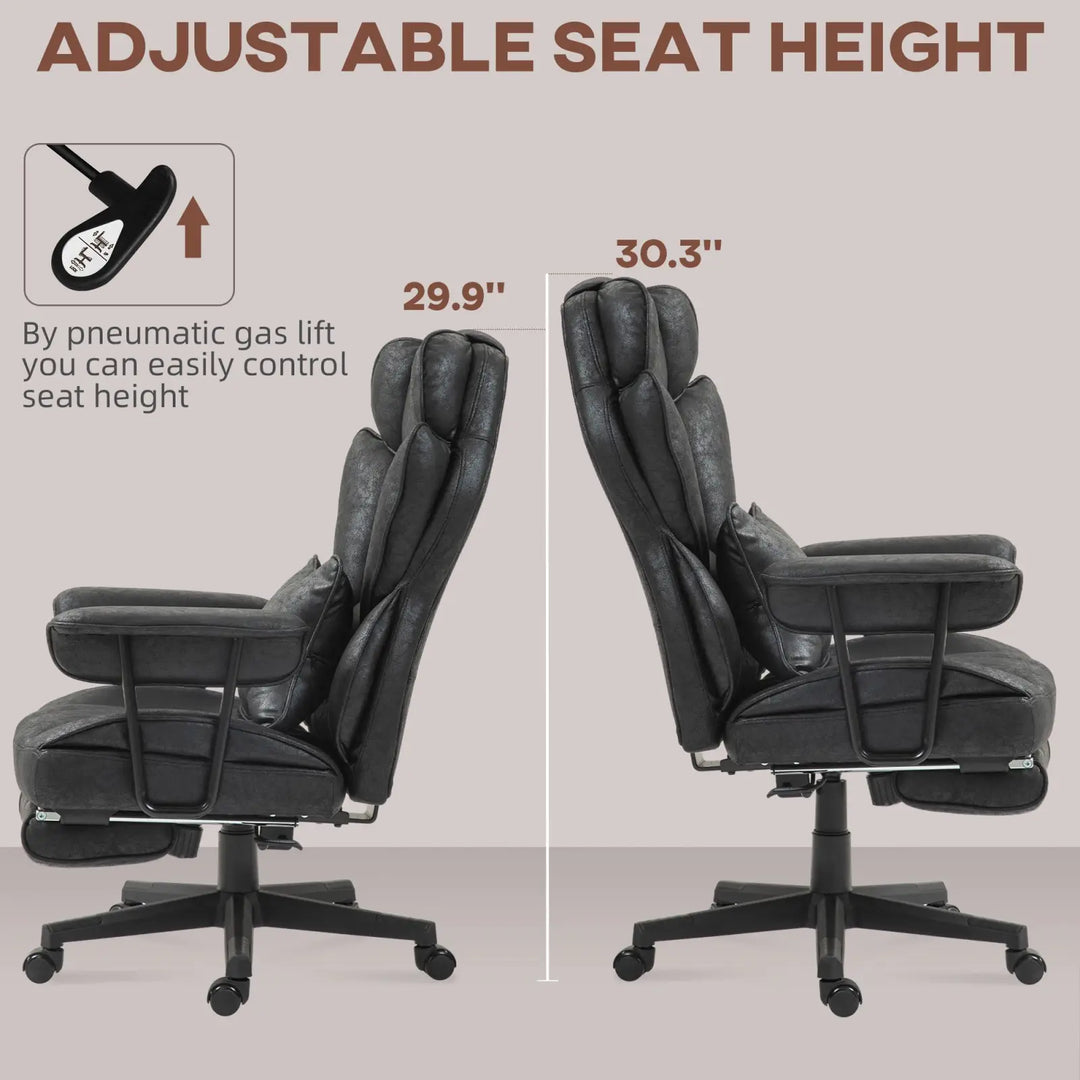 Massage Office Chair with Reclining Footrest 396lbs