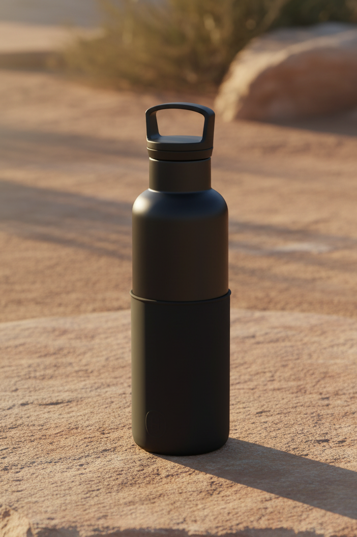 Vacuum Insulated Water Bottle - Black 20 oz