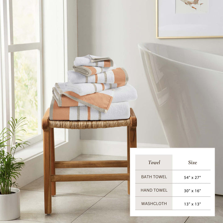 Decorative Cotton Stripe Bath Towel Set - Noelle Collection