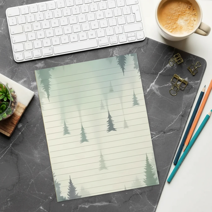 Misty Forest Landscape Notepad - Magnetic Backing - DipaliZ