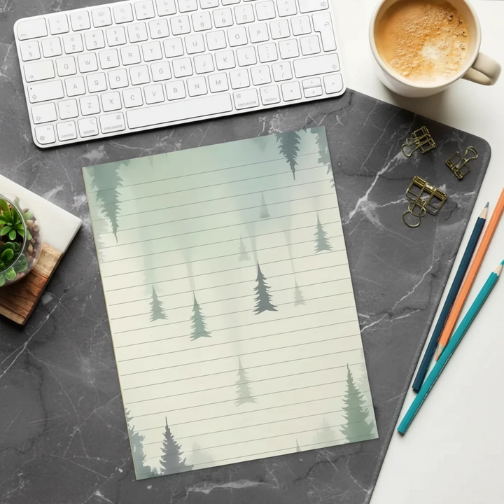 Misty Forest Landscape Notepad - Magnetic Backing - DipaliZ