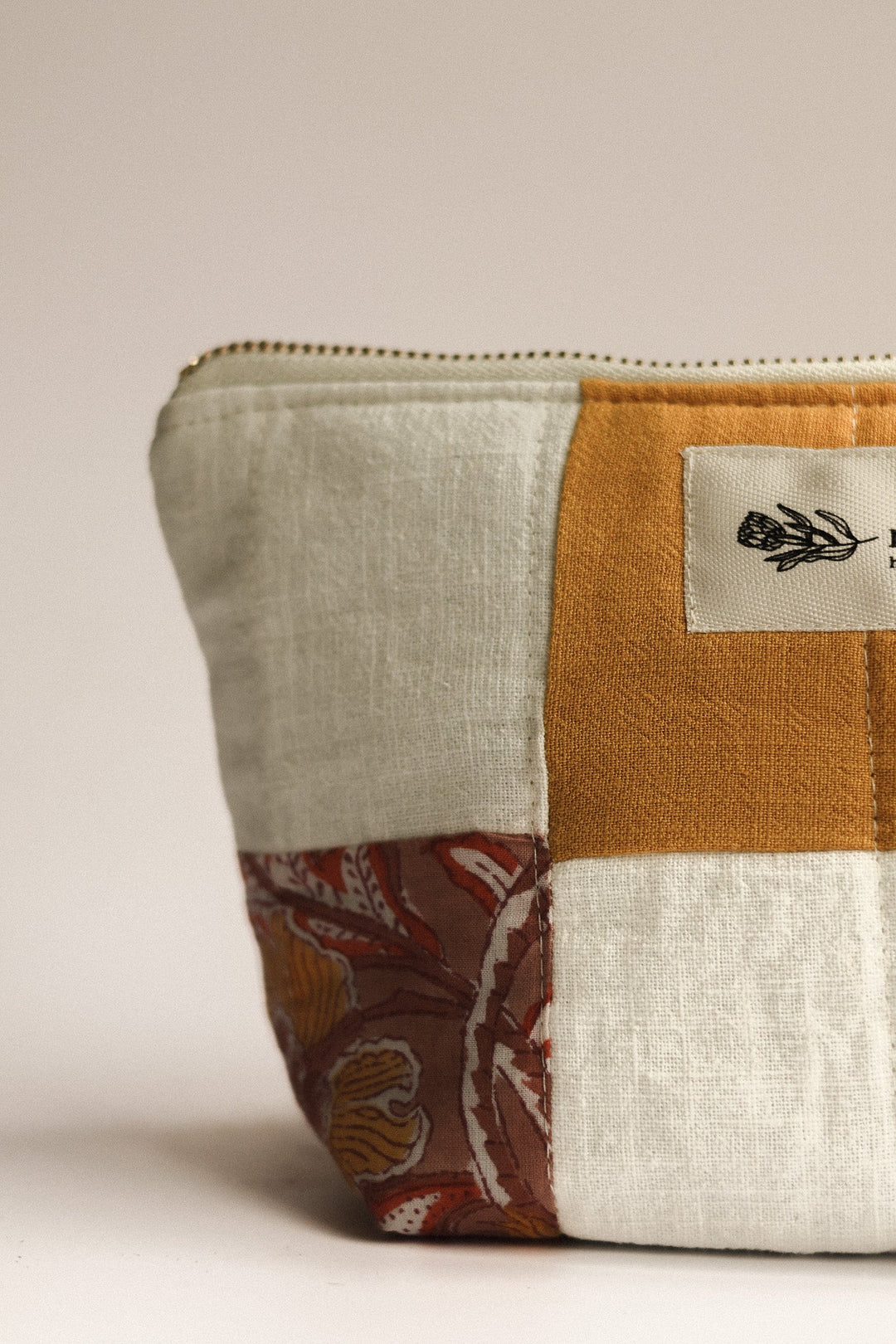upcycled Patchwork Quilted Cosmetic Pouch