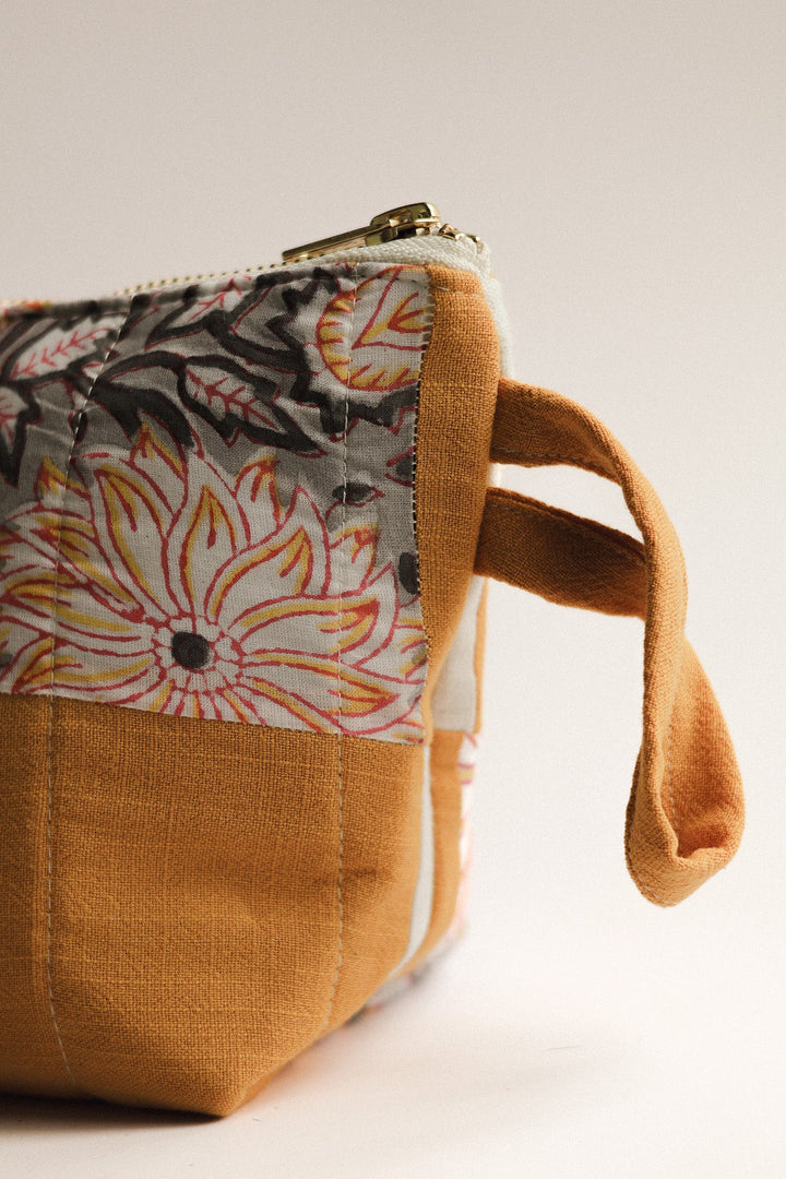 upcycled Patchwork Quilted Cosmetic Pouch
