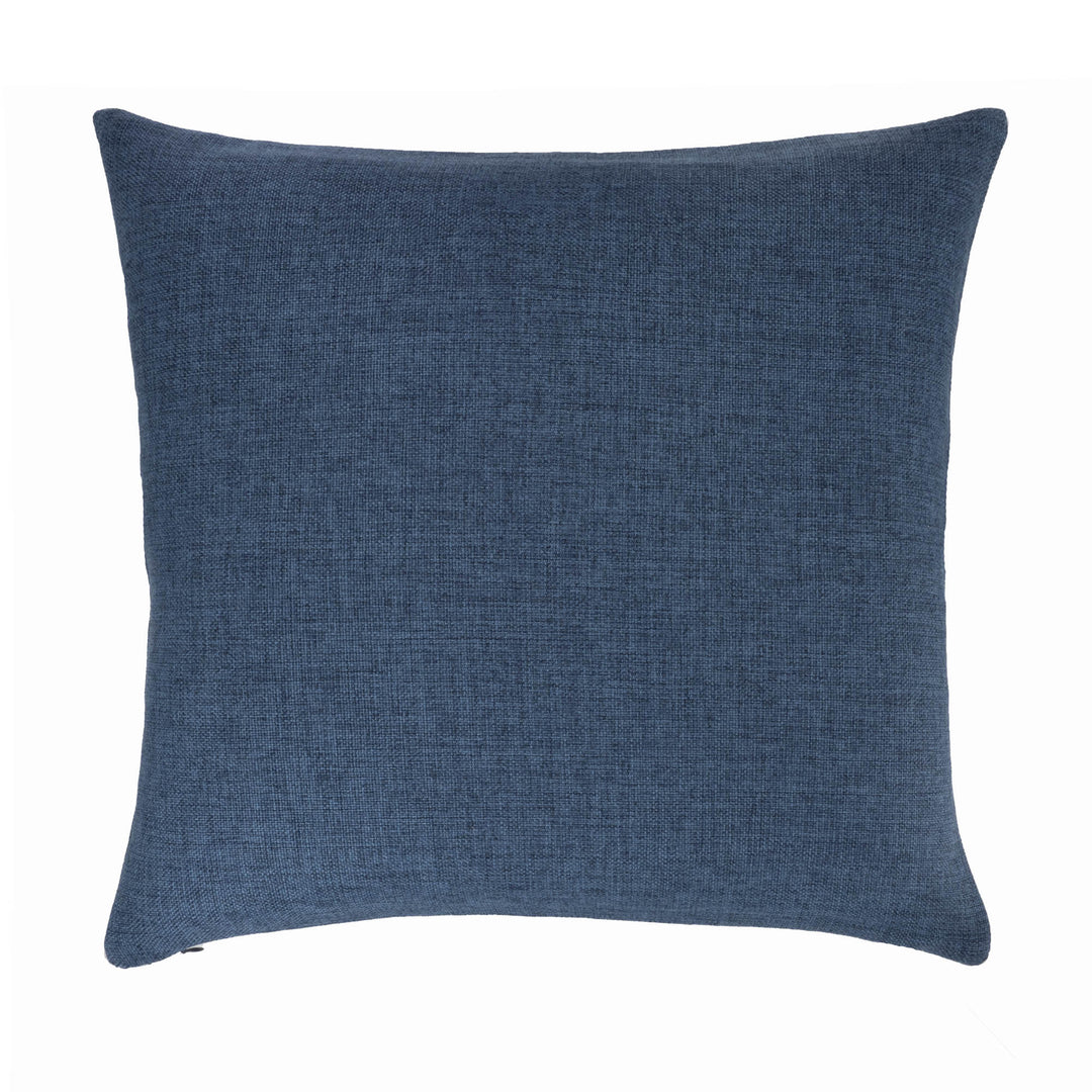 Solid blue throw pillow cover with smooth woven texture