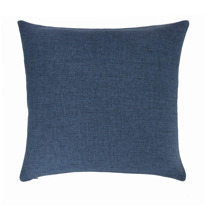 Solid blue throw pillow cover with smooth woven texture