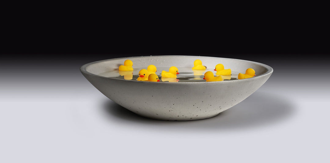 Concrete Infinity Bowl with Birch Presentation Crate: Gray — , [material], Port Living Co.