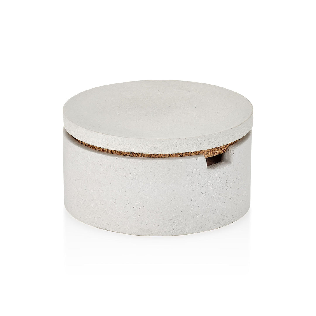 Concrete Salt Cellar with Spoon: White — Serveware, [material], Port Living Co.