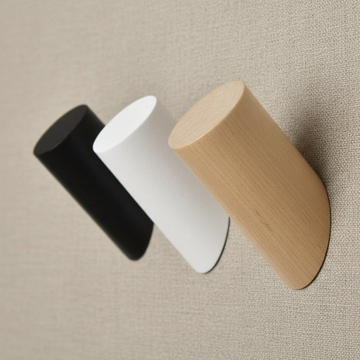 Natural Wood Clothes Hanger Wall Mounted Coat Hook Decorative Key Holder Hat Scarf Handbag Storage Hanger Bathroom Rack  New Simple Modern Solid Wood Hook Wall Hanging Decoration