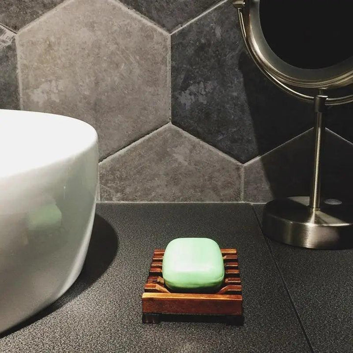 Natural Wooden Soap Dish Wood Soap Tray Holder Storage Soap Rack Plate Box Container For Bath Shower Plate Bathroom Wooden Soap Dish Soap Saver Holder Soap Tray for Bathroom Shower Rectangular Sink Drainer Hand Craft for Soap Sponges And More