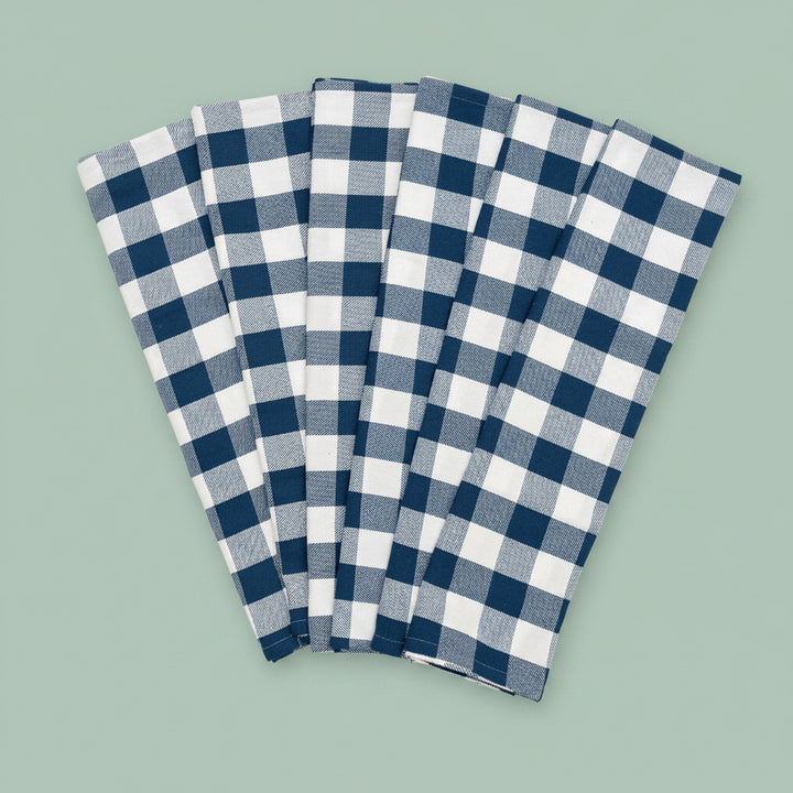 Cotton Plaid Kitchen Towels (Set of 6
