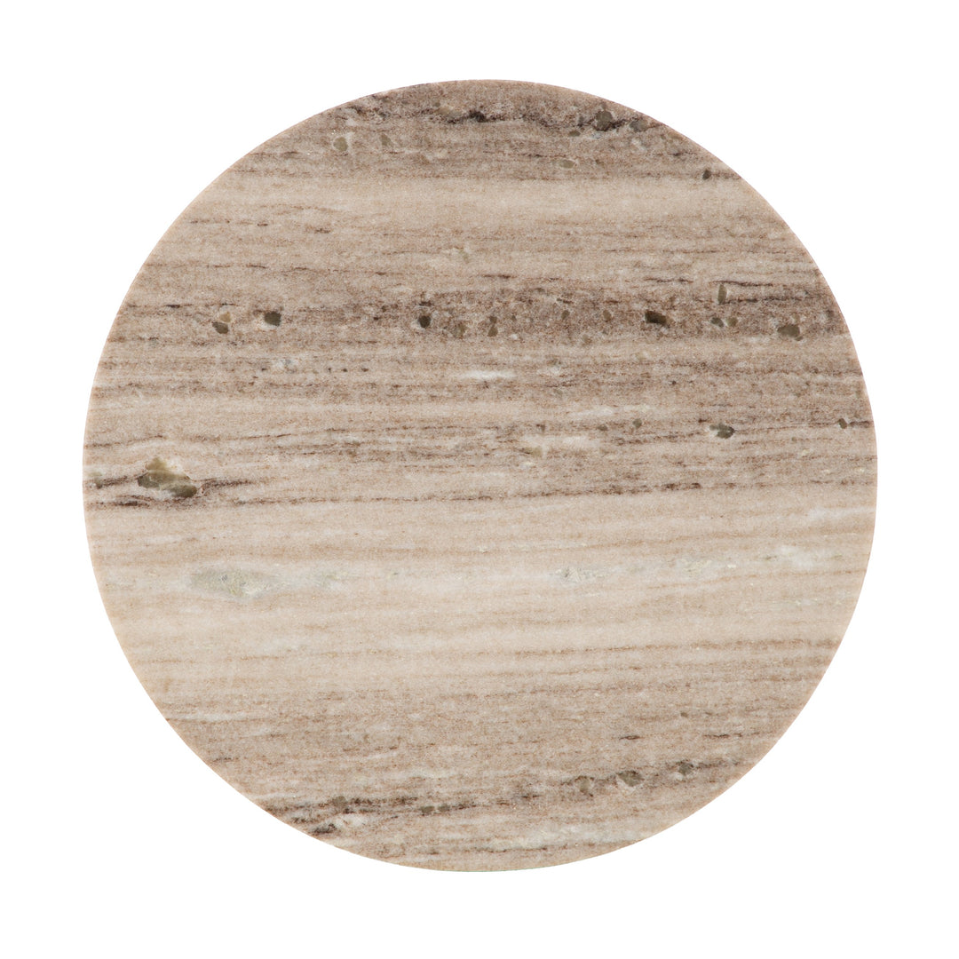 Baronet Round Marble and Metal Table