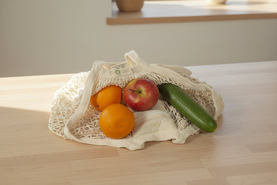 Reusable Organic Cotton Mesh Tote Bags (Sets of 1, 2 or 3)