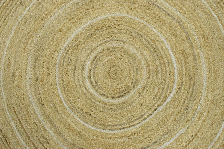 100% ALL NATURAL FIBER HAND BRAIDED BOHO ROUND JUTE RUG | JR5
