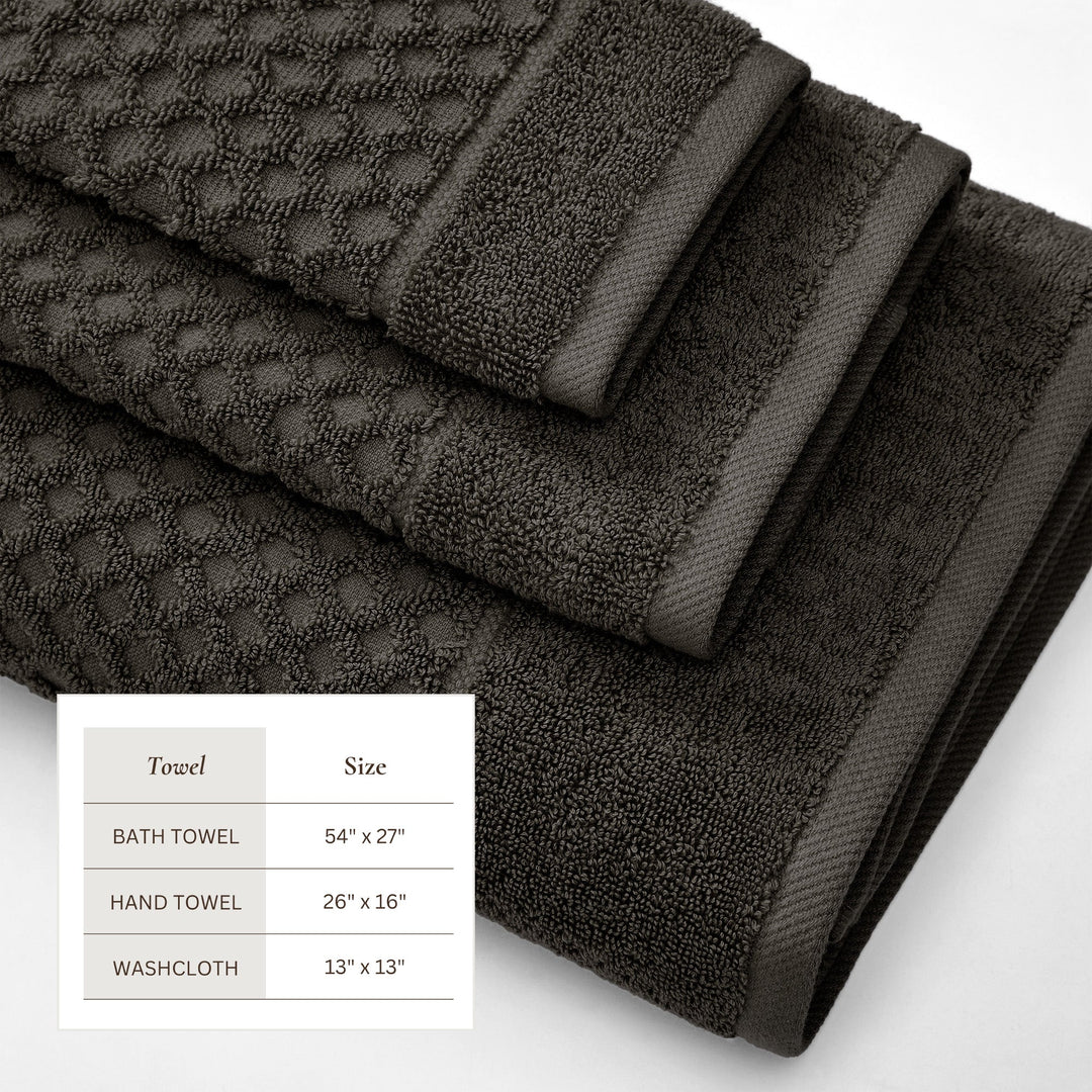 Cotton Diamond Waffle Weave Bath Towel Set - Grayson Collection