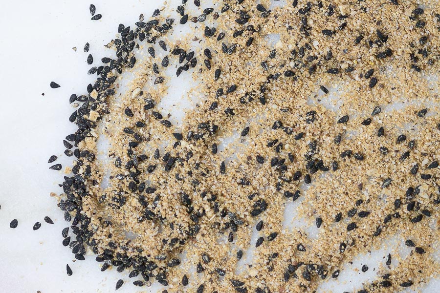 Nigella Caesar seasoning blend scattered in a mound