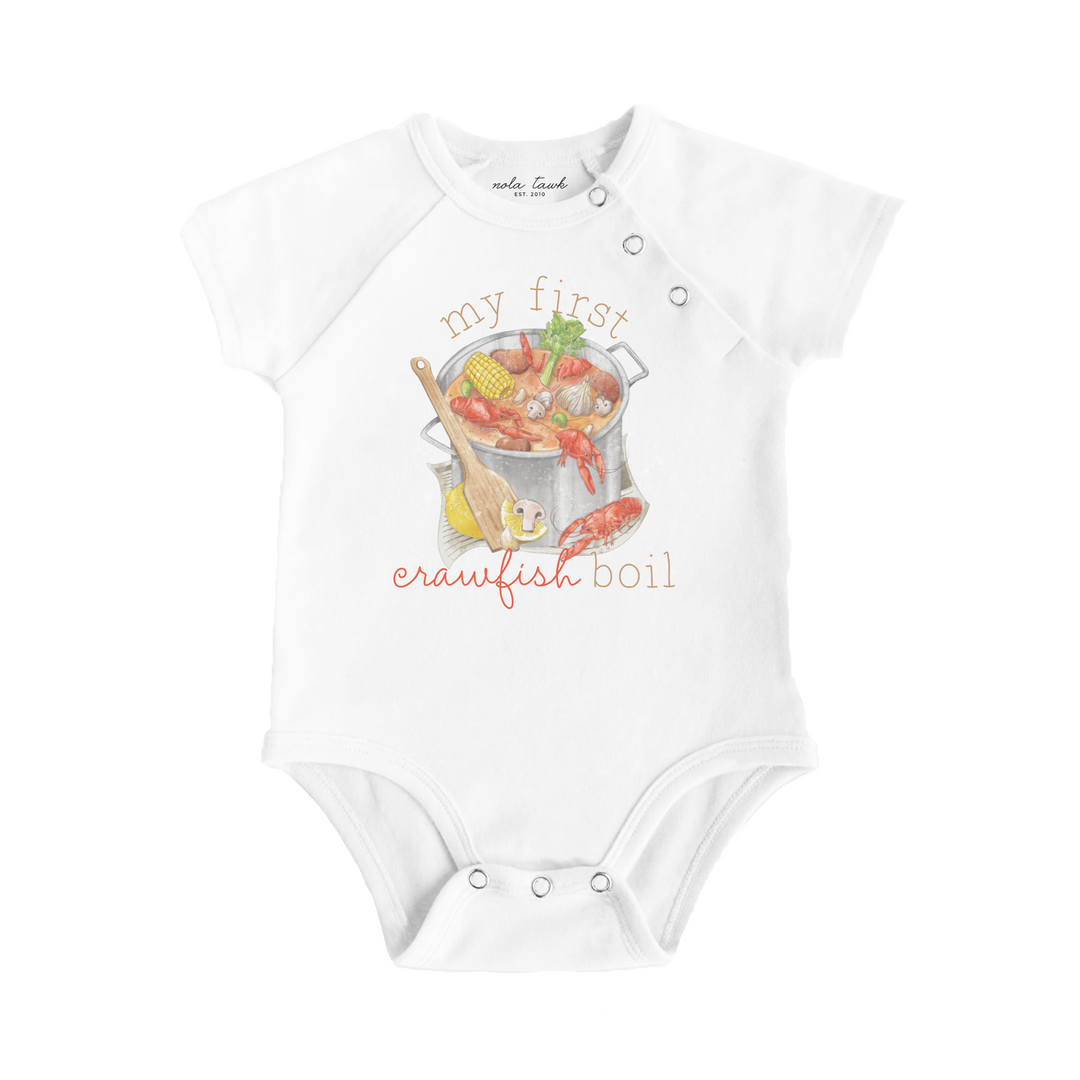 My First Crawfish Boil Organic Cotton Baby Onesie