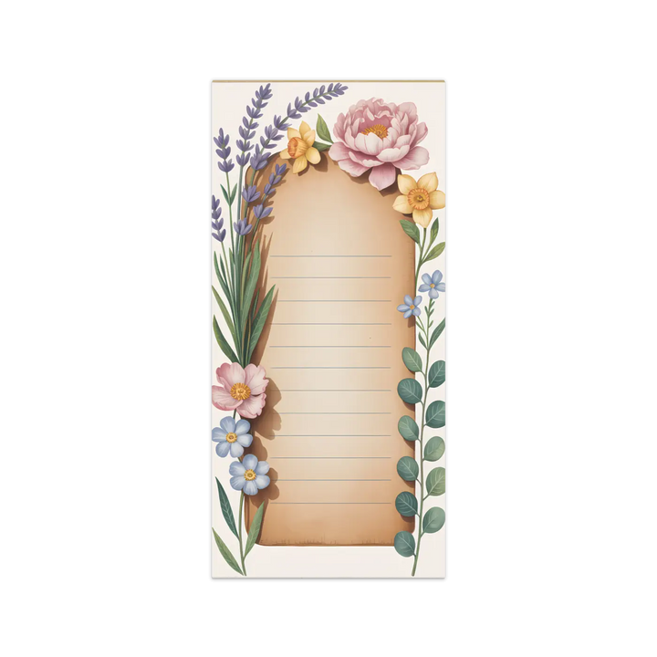 Spring Floral Notes Ruled Notepad - Magnetic Daily Planner - DipaliZ