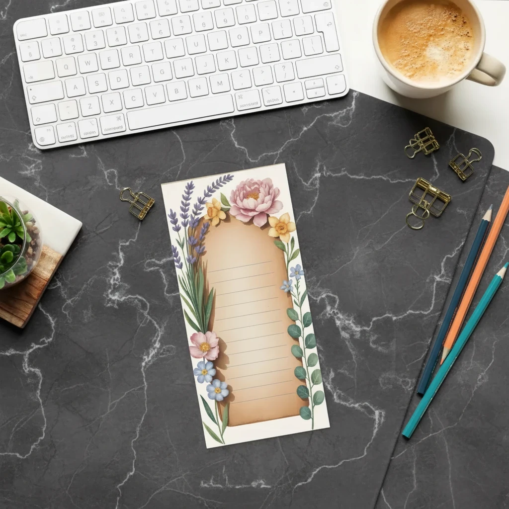 Spring Floral Notes Ruled Notepad - Magnetic Daily Planner - DipaliZ