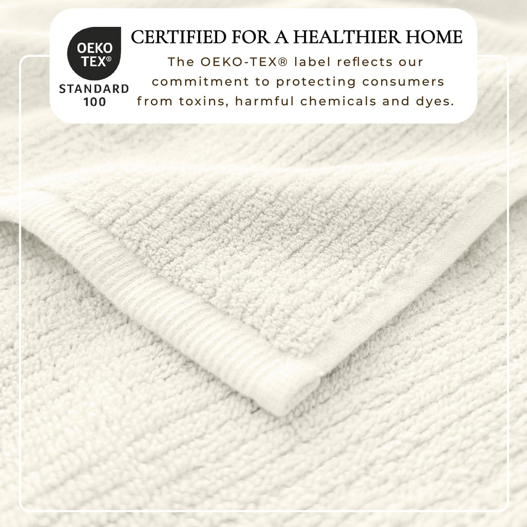Turkish Cotton Ribbed 6-Piece Bath Towel Set - Georgiana Collection
