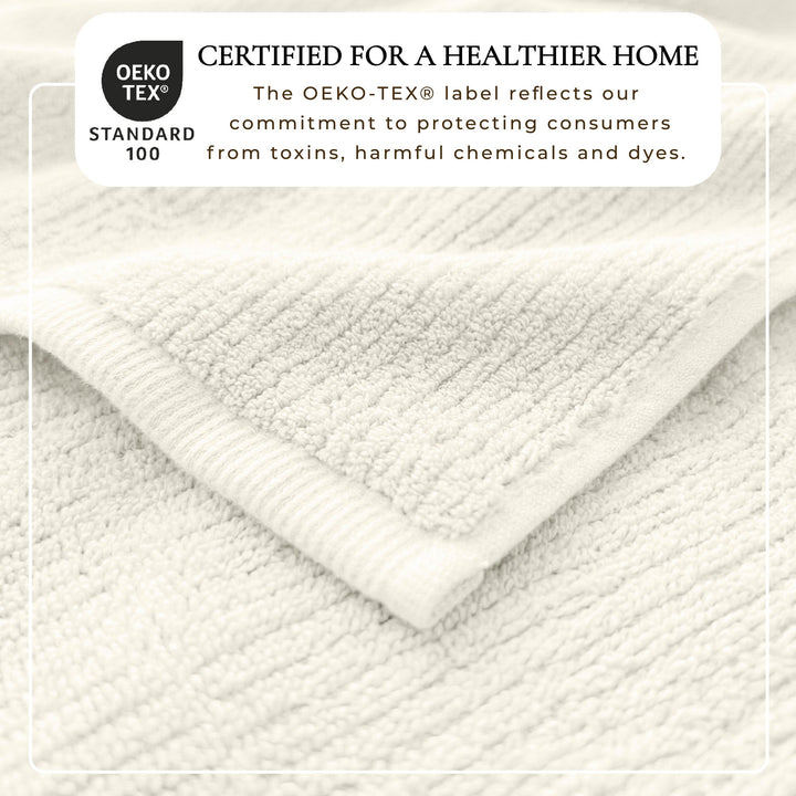 Turkish Cotton Ribbed 6-Piece Bath Towel Set - Georgiana Collection