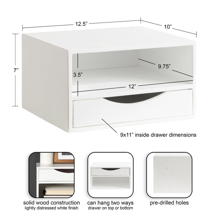 Hutton Floating Wall Shelf with Drawer