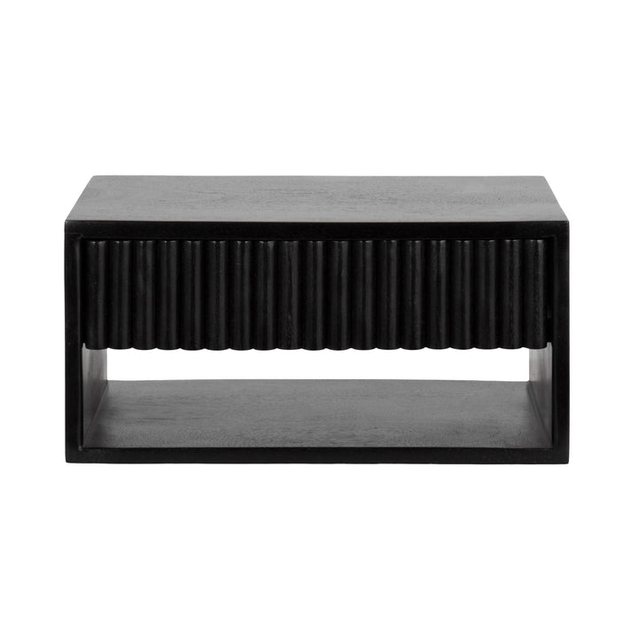 Reid Floating Wood Side Table with Open Storage