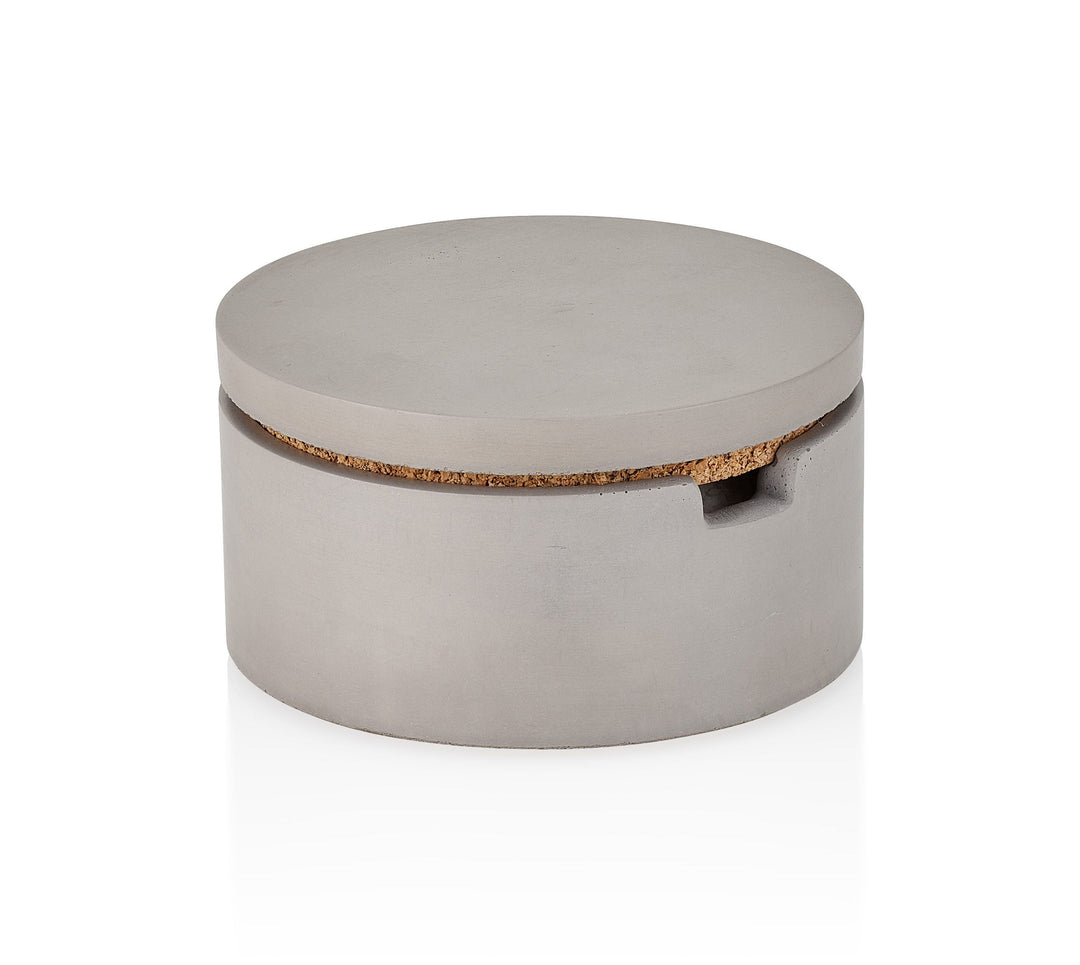 Concrete Salt Cellar with Spoon: Gray — Serveware, [material], Port Living Co.