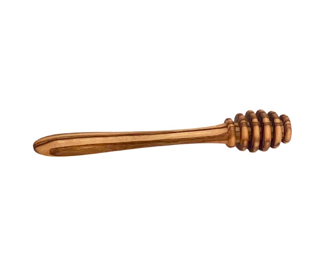 Artisan Olive Wood Honey Pot with Dipper